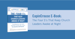 Image of the cover of the CapinCrouse E-book: The Four S's That Keep Church Leaders Awake at Night